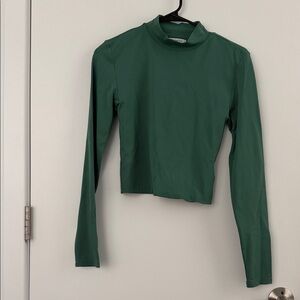 Babaton Green Long Sleeve Crop Top